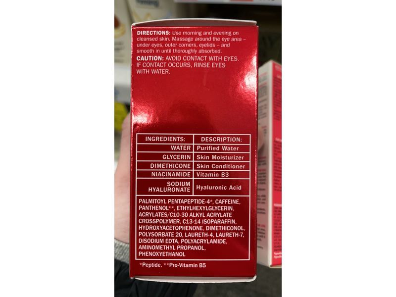 Olay Hydrating Eye Gel, Hyaluronic + Peptide, 0.5 fl oz/15 mL