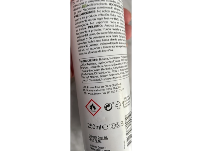 Dove Nourishing Secrets Antiperspirant Spray, Awakening Ritual, 250 mL