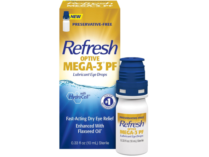 Refresh Optive Mega-3 PF Lubricant Eye Drops, 0.33 fl oz/10 mL