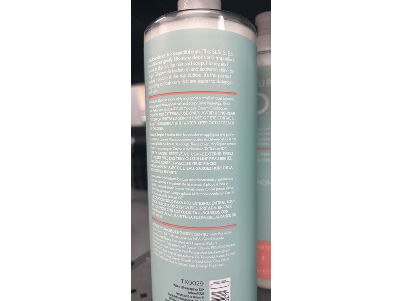 Texture ID Curl Clarifying Shampoo, Honey, 33.8 fl oz/1 L