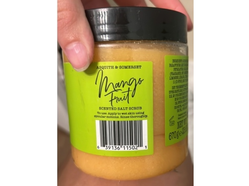 ASquith & Somerset Mango Fruit Salt Scrub, 23.63 oz/670 g