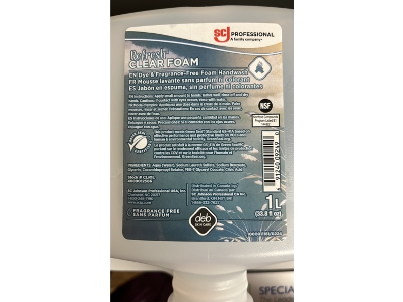 SC Johnson Professional Refresh Clear Foam Handwash, 33.8 fl oz/1 L