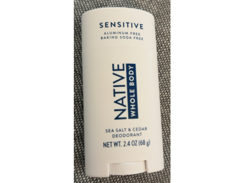 Native Sensitive Whole Body Deodorant, Sea Salt& Cedar, 2.4 oz/68 g