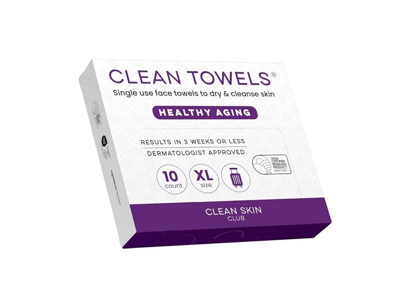Clean Skin Club Healthy Aging Clean Towels, XL, 10 Count