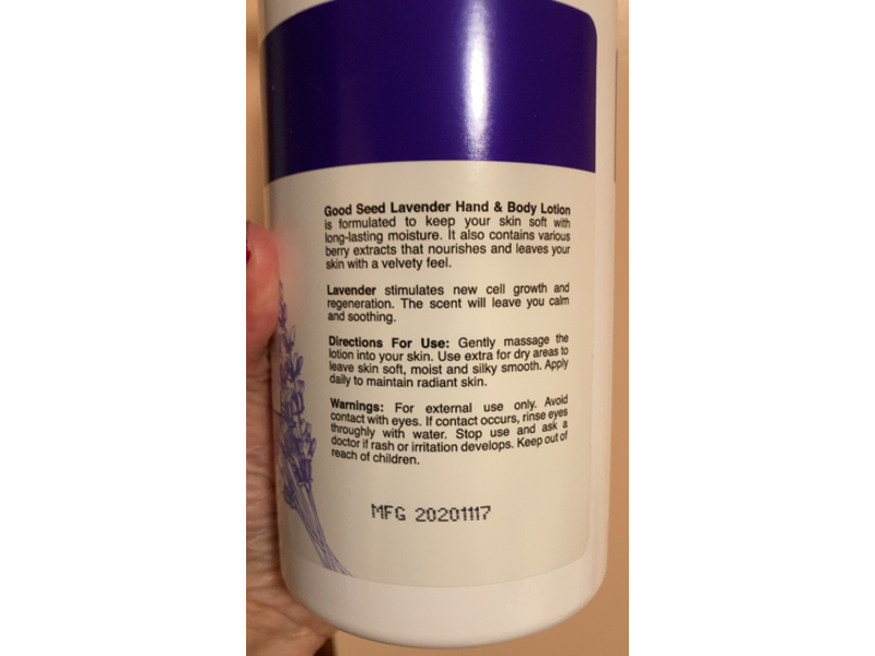 Good Seed Hand & Body Lotion, Lavender, 30 fl oz/851 mL