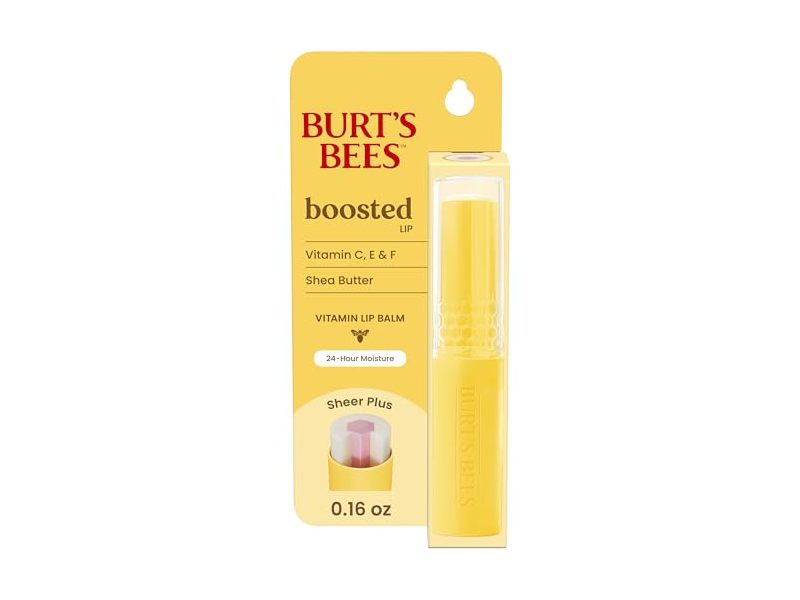 Burt's Bees Boosted Lip Balm, Sheer Plus, 0.16 fl oz/ 4.53 g