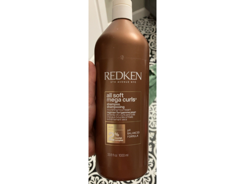 Redken All Soft Mega Curls Shampoo, Aloe, 33.8 fl oz/1000 mL