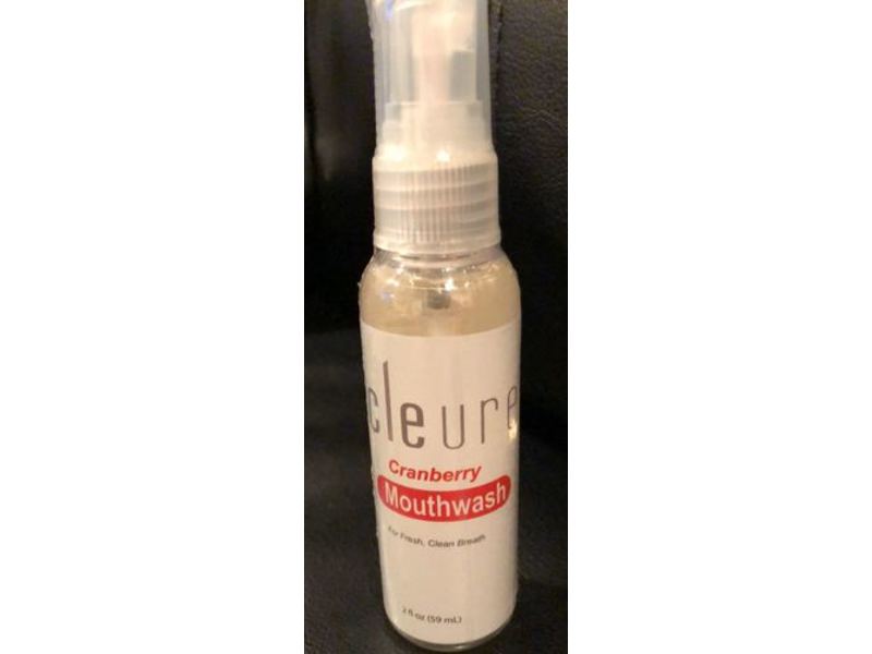 Cleure Cranberry Mouthwash, 2 fl oz/59 mL