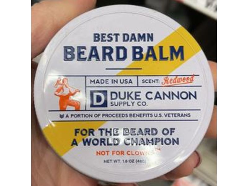 Duke Cannon Best Damn Beard Balm, Redwood, 1.6 oz/48 g, Pack Of 2