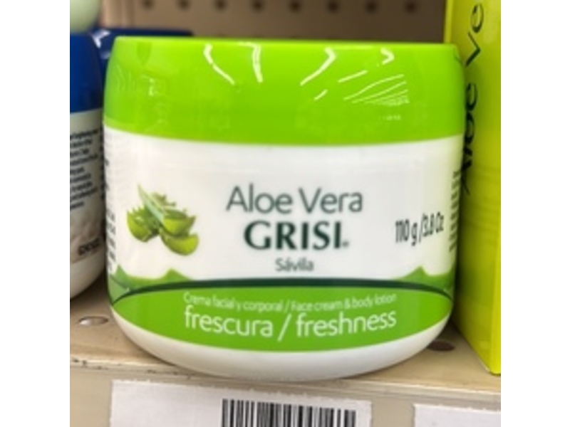 Grisi Aloe Vera Face Cream & Body Lotion, Freshness, 3.8 oz/110 g, Pack Of 2