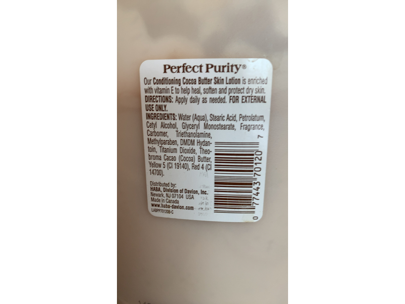 Perfect Purity Conditioning Skin Lotion, Cocoa Butter, 20 fl oz/591 mL