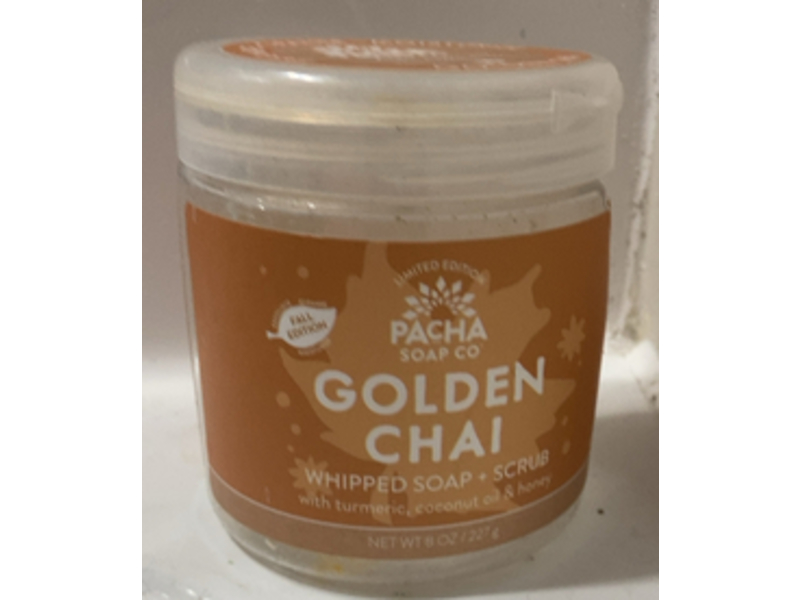 Pacha Soap Co Whipped Soap + Scrub, Golden Chai, 8oz/227 g