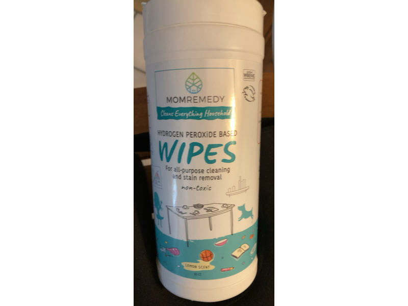 Mom Remedy Hydrogen Peroxide Cleaning Wipes, Lemon Scent, 30 Count