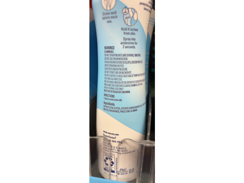 Secret Deodorant Dry Spray, Notes Of Cherry Blossom, 4.1 oz/116 mL, Pack Of 2