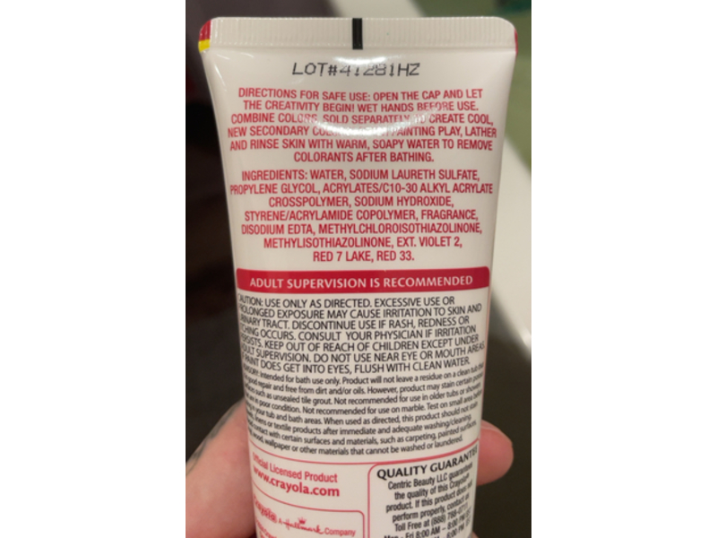 Crayola Bath Tub Finger Paint Soap, Radical Red, 3 fl oz/88.7 mL