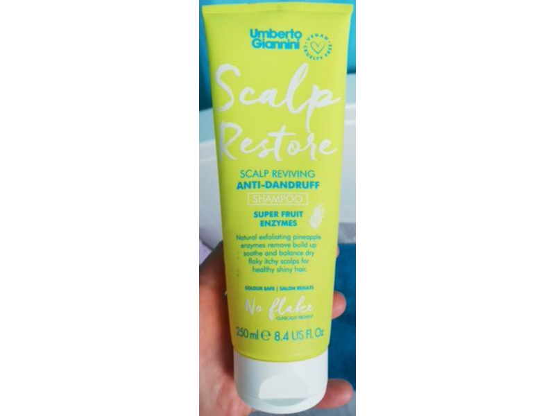 Umberto Giannini Scalp Restore Scalp Reviving Anti-Dandruff Shampoo, Super Fruit Enzymes, 8.4 fl oz/250 mL