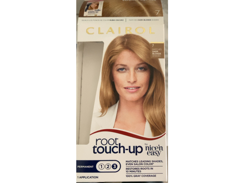 Clairol Root Touch-Up by Nice'n Easy Permanent Hair Dye, 7 Dark Blonde, 1 Application, Pack of 2