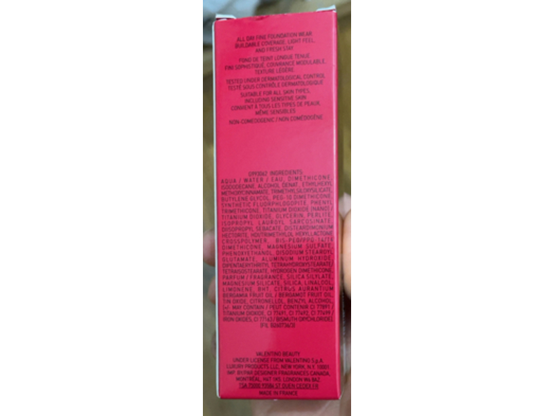 Valentino Light-Lasting Perfecting Foundation, SPF 25, Deep Neutra 2, 0.84 fl oz/25 mL