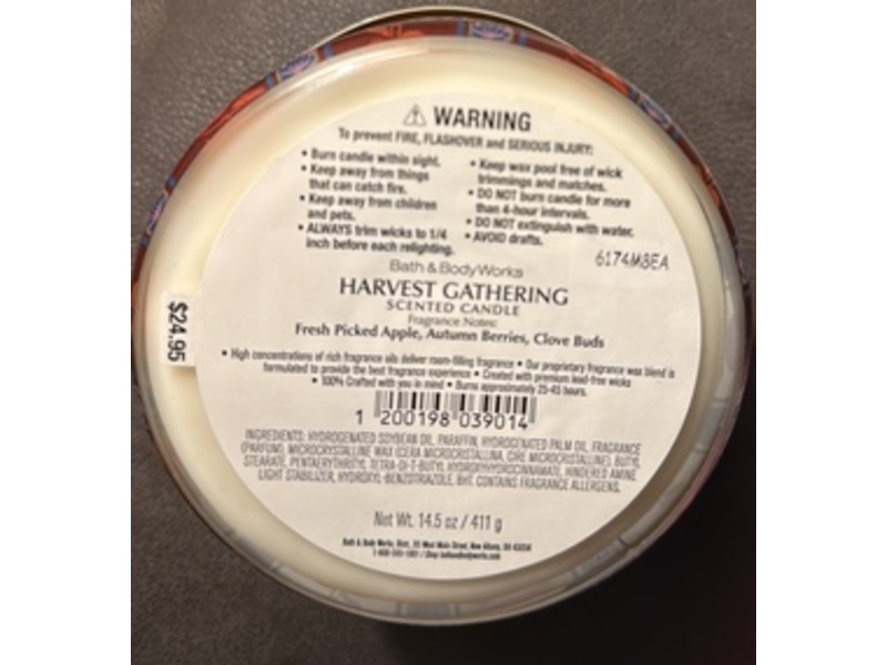 Bath & Body Works Scented Candle, Harvest Gathering, 14.5 oz/411 g