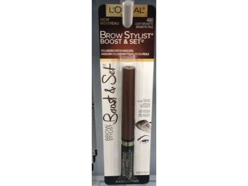 L'Oreal Paris Brow Stylist Boost & Set Volumizing Mascara, 480 Light Brunette, 0.10 oz/3.2 mL