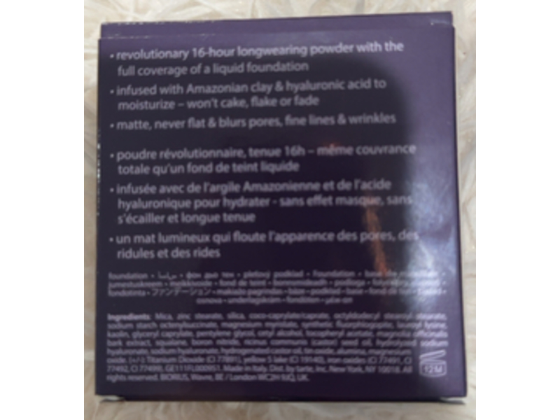 Tarte Amazonian Clay Blurring Powder Foundation, 46N Tan Deep Neutral, 0.28 oz/8 g