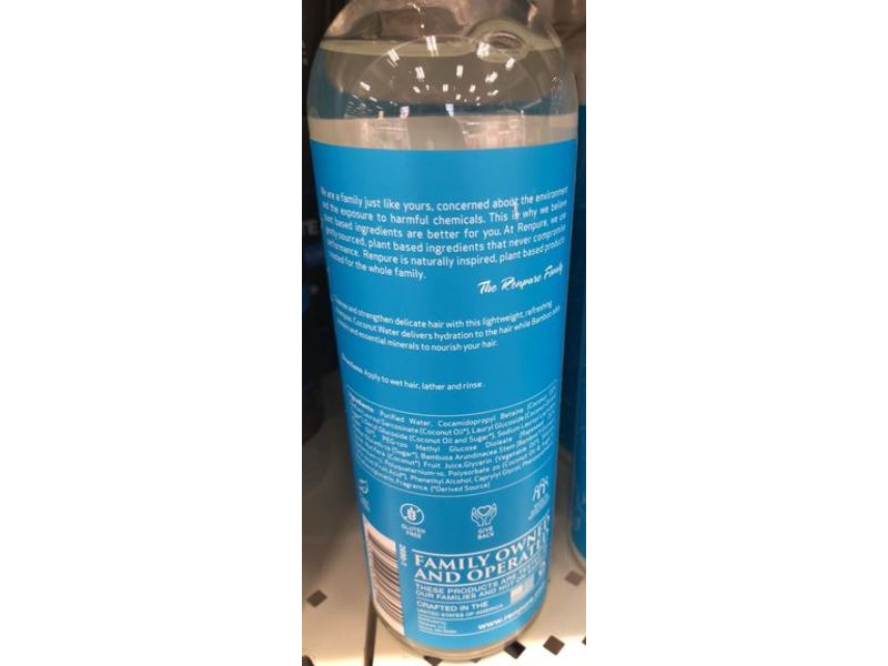 Renpure Volume + Body Shampoo, Bamboo Coconut Water, 16 fl oz/473 mL