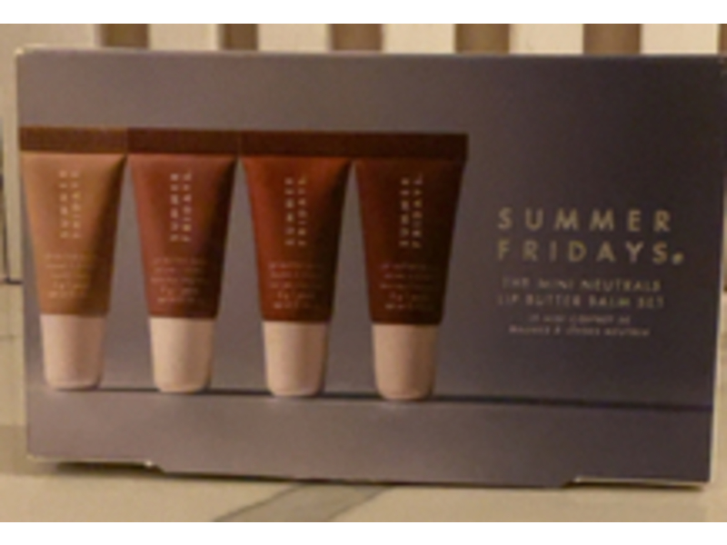 Summer Fridays The Mini Neutrals Lip Butter Balm Set, Vanilla, Vanilla Beige, Iced Coffee & Brown Sugar, 0.16 oz/5 g