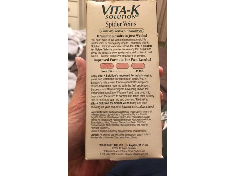 Vita-K Solution Super Vitamin K for Spider Veins, 3.6-Ounce Tubes