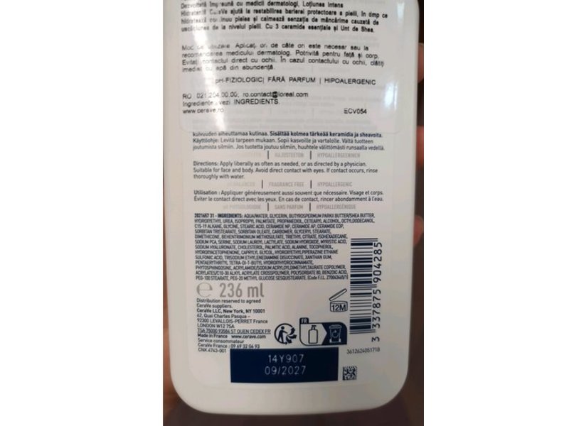 CeraVe Intensive Moisturizing Lotion, 5% Hydro-Urea, 8 fl oz/236 mL