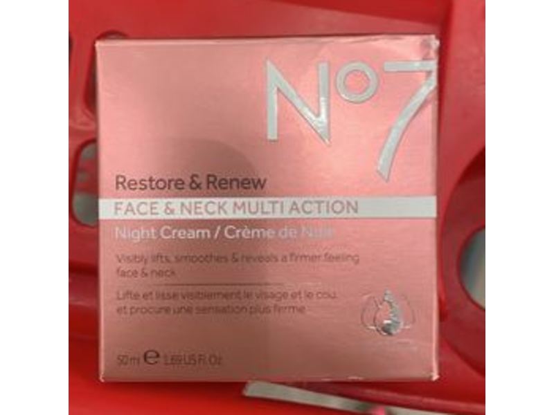 No 7 Restore & Renew Face & Neck Multi-Action Night Cream, 1.69 fl oz/50 ml