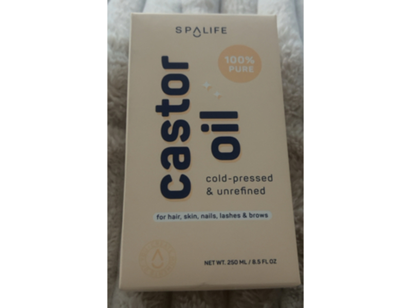 SpaLife 100% Pure Cold-Pressed & Unrefined Castor Oil, 5 fl oz/250 mL
