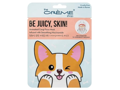The Creme Shop Be Juicy, Skin! Animated Corgi Face Mask, Niacinamide, 2.65 oz/75 g, Pack Of 3