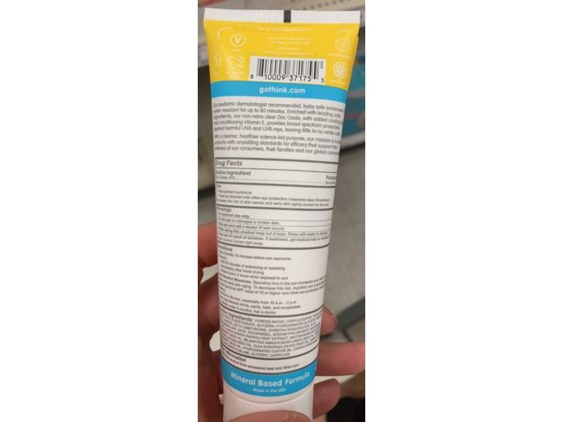 Thinkbaby Clear Zinc Sunscreen, SPF 30, 3 fl oz
