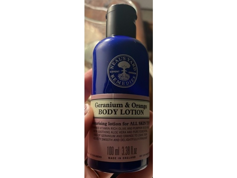 Neal's Yard Remedies Nourishing Body Lotion, Geranium & Orange, 3.38 fl oz/100 mL