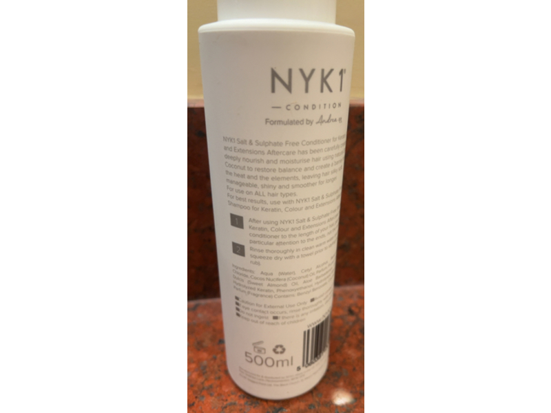 NYK1 Keratin & Colour Aftercare Conditioner, 16.91 fl oz/500 mL