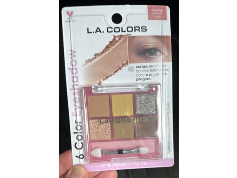 La Colors 6 Color Eyeshadow, Almost Nude, 0.14 oz/4 g
