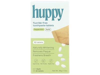 Huppy Toothpaste Tablets Refill, Peppermint, 1.3 oz/36 g, 62 Count