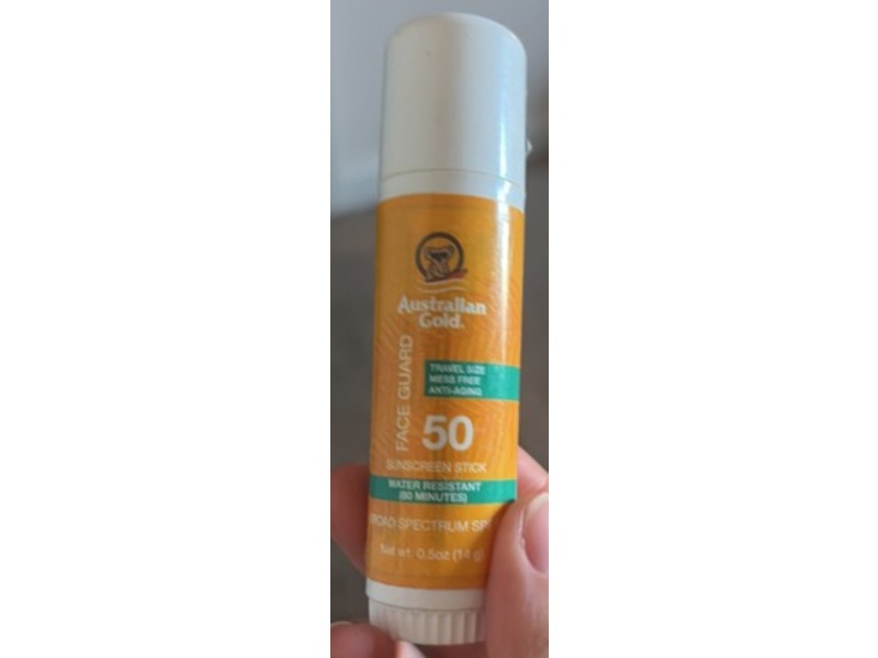 Australian Gold Face Guard Sunscreen Stick, SPF 50, 0.5 oz/14 g
