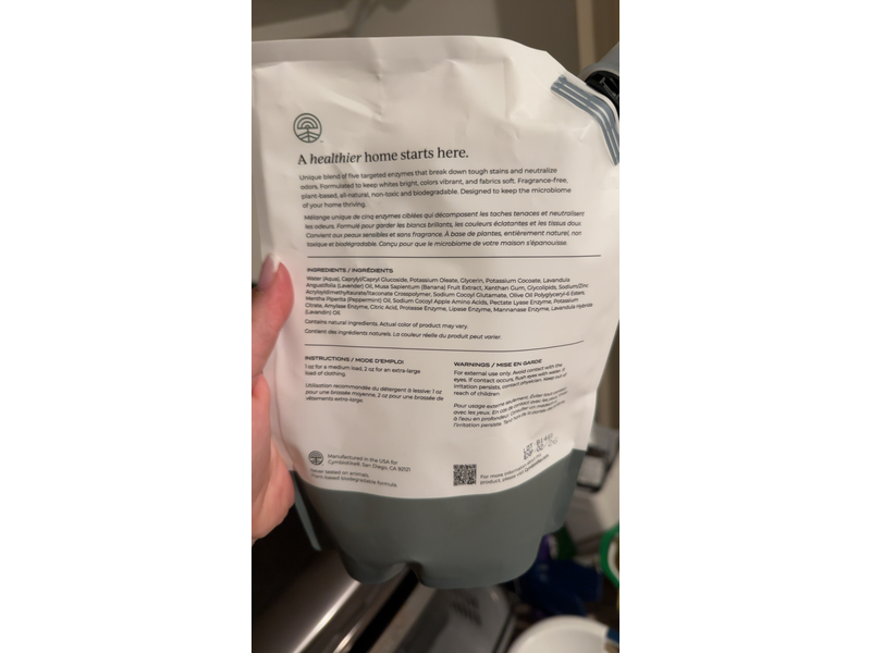 Cymbiotika Laundry Detergent, Lavender, 32 oz/1 L