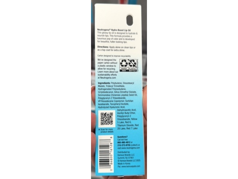 Neutrogena Hydro Boost Lip Oil, Coral Crush, 0.2 fl oz/5.91 mL