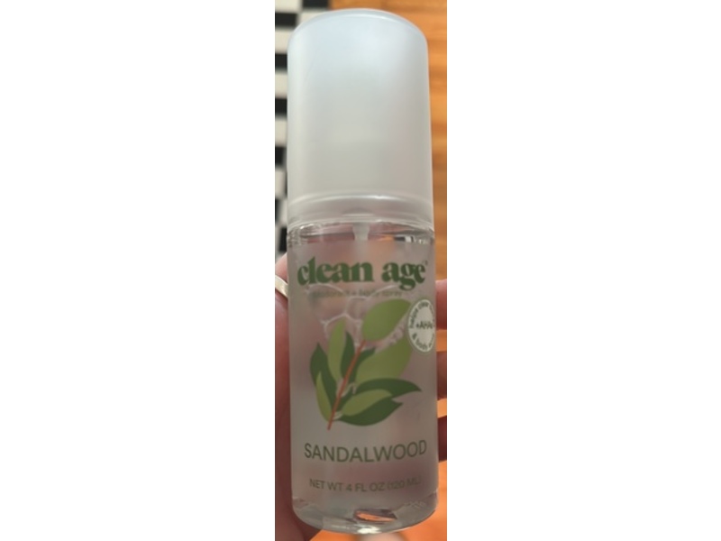 Clean Age Deodorant & Body Spray, Sandalwood, 4 fl oz/120 mL