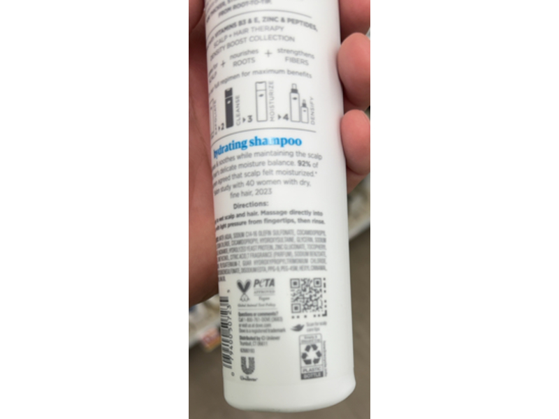 Dove Scalp + Hair Therapy Hydrating Shampoo, Vitamin B3 & Zinc, 9.25 fl oz/273 mL