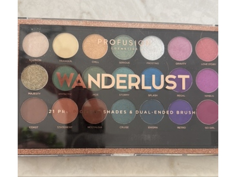 Profusion Cosmetics 21 Shade Eyeshadow Palette Collection & Dual-Ended Brush, Wanderlust