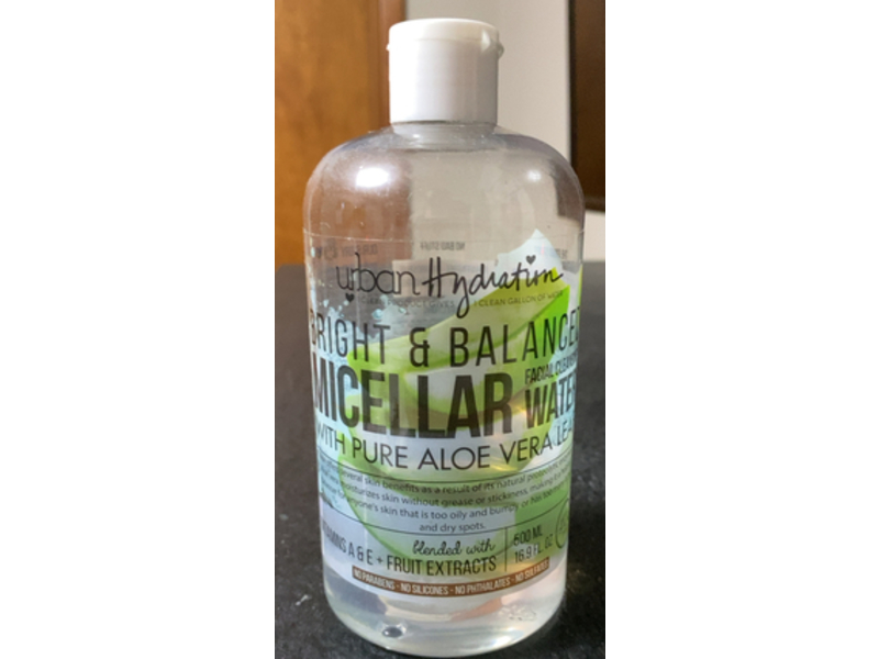Urban Hydration Bright & Balanced Micellar Water, Aloe Vera Leaf , 16.9 fl oz/500 mL