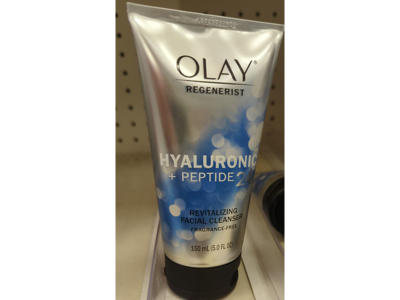 Olay Regenerist Hyaluronic + Peptide 24 Face Wash, Fragrance-Free, 5 fl oz/150 mL