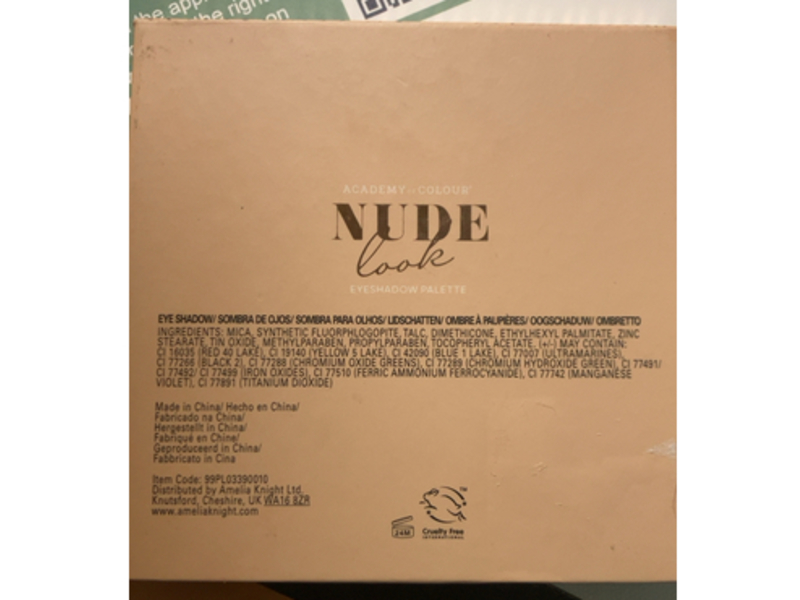 Academy Of Colour Eyeshadow Palette, Nude Cool, 0.05 oz/1.5 g