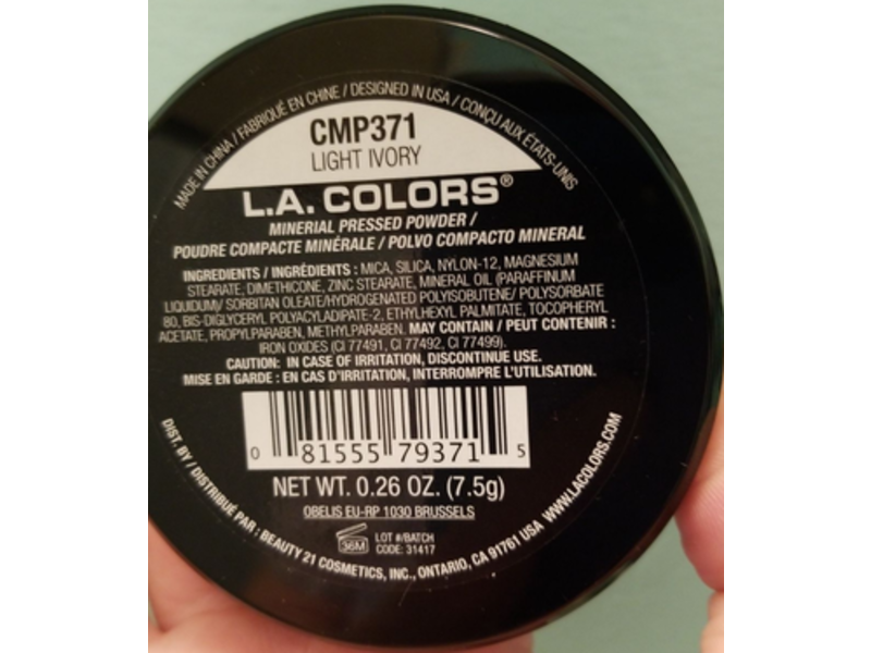 L.A Colors Mineral Pressed Powder, Light Ivory, 0.26 oz/7.5 g