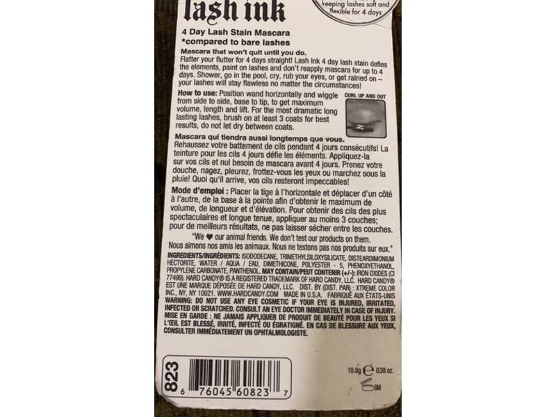 Hard Candy Lash Ink Lash Stain Mascara, Ink Black, 0.38 oz/10.8 g