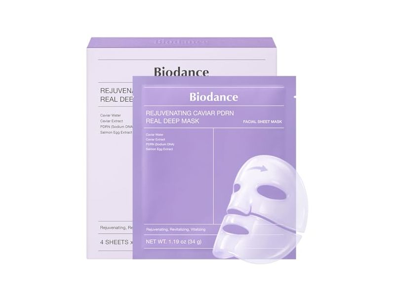 Biodance Rejuvenating Caviar PDRN Real Deep Mask, 1.19 oz/34 g, Count 4