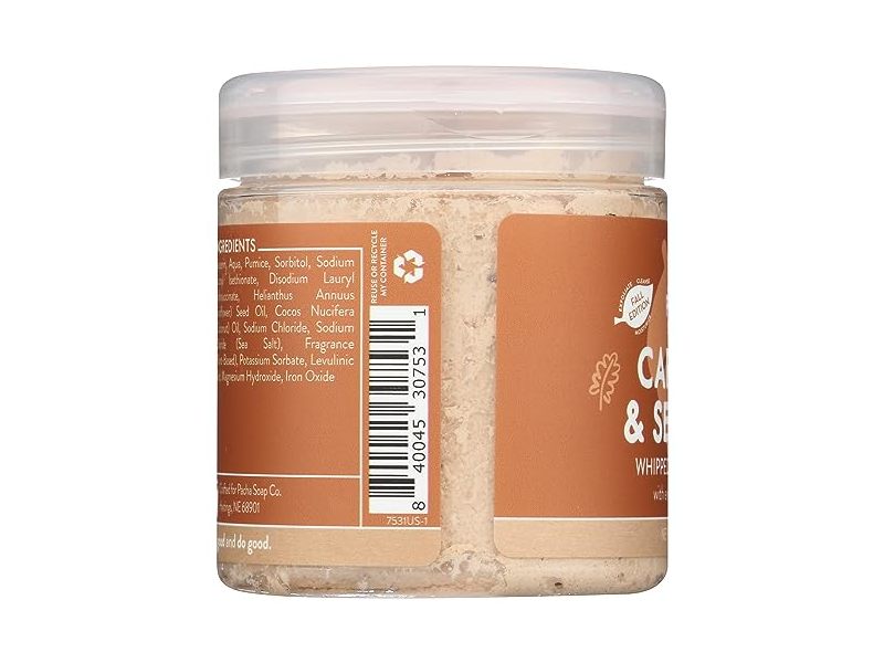 Pacha Soap Caramel & Sea Salt Whipped Soap & Scrub, 8 oz/227 g